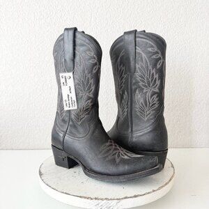 Lane SANDAGA Womens Cowboy Boots 7.5 Cowgirl Western Black Boots